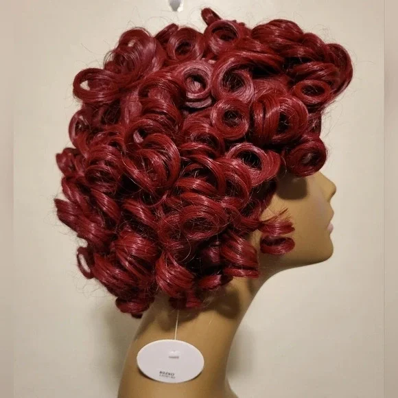 Pincurled Wig w/bangs - RED - Picture 2 of 12